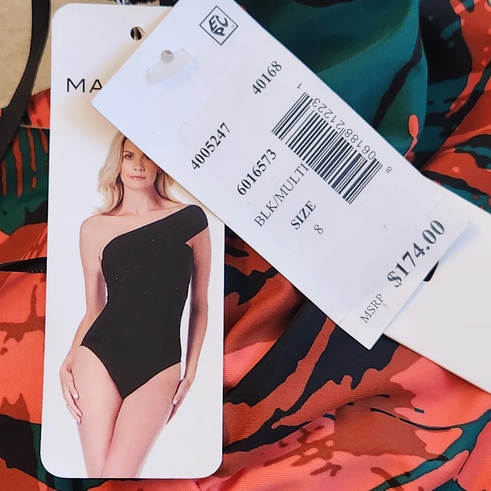Miraclesuit swimsuit 8 black red Goddess one piece shapewear sculpting new $174